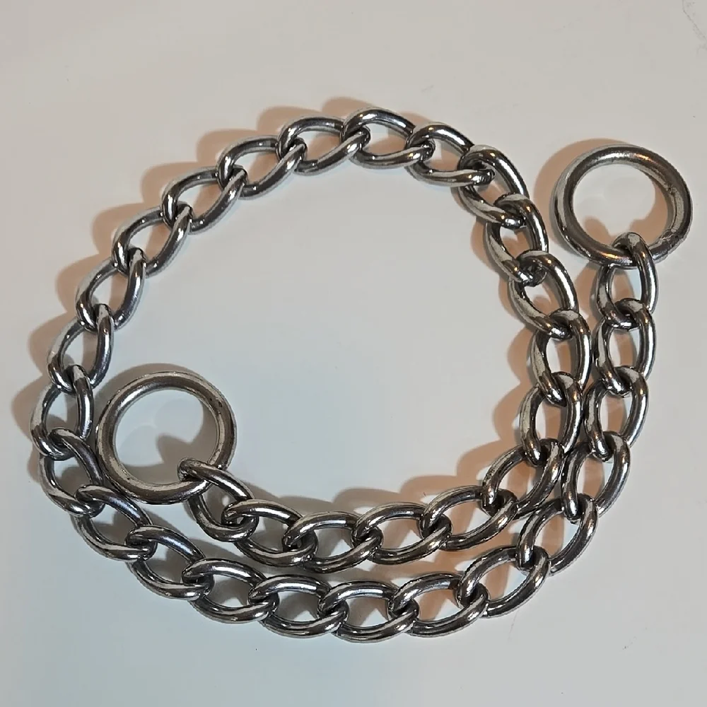 Heavy-Duty 23” Metal Dog Training Chain Collar – Large/X‑Large Dogs